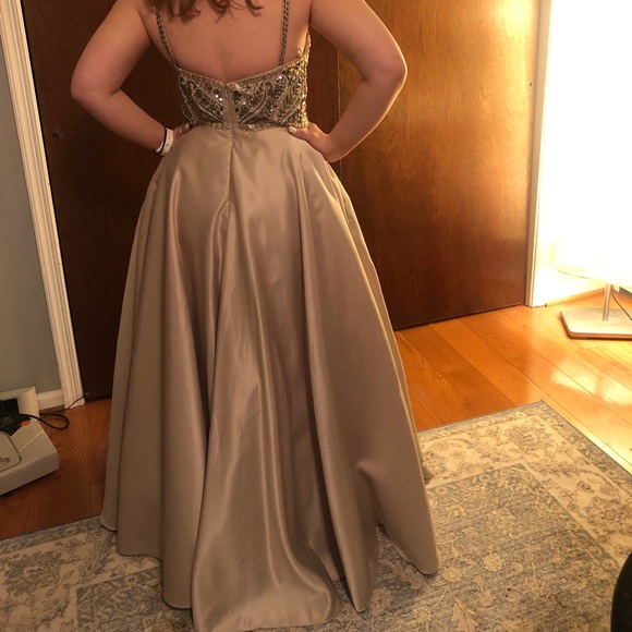 Champagne Gold Prom Dress - Mauri Lee, Sweetheart - Picture 2 of 4